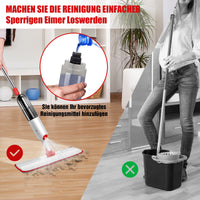 1 x RAW Customer Returns Myiosus Mop with Spray Function, 360 Degree Rotating Floor Mop with Spray Function, 125cm Spray Mop with 500ml Refillable Water Tank and 5 Washable Microfiber Pads for All Floors - RRP €24.58