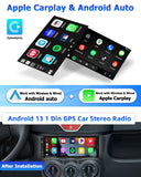 1 x RAW Customer Returns 2G 64G Android Car Radio 1 DIN Wireless CarPlay Android Auto Wireless, Hikity 6.9 Touch Screen with Bluetooth Mirror Link GPS WiFi FM Radio RDS Rear Camera Mic - RRP €129.24