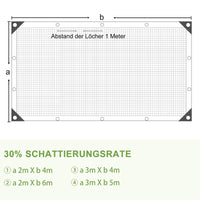 1 x RAW Customer Returns 3 x 6 m awning, sunshade net, 40 sun protection, for terraces, gardens, sunshade awning with eyelets, UV protection, rectangular shading net, for balcony, pergola, greenhouse - RRP €28.8