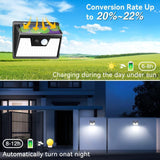 1 x RAW Customer Returns nipify solar lights for outdoors with motion detector, 4 pieces 140 LED 3 modes solar lights for outdoors IP65 waterproof LED solar outdoor light with motion detector for outside for wall light, garden, garage - RRP €26.99