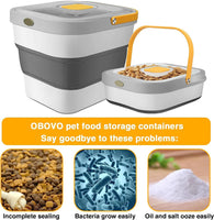 1 x RAW Customer Returns OBOVO Pet Food Storage Container 20 L for 7.5 kg, Flip-Up Lid, Airtight, Transparent, Shovel and Wheels, for Dog and Cat Food - Air Tight Food Container ATS - RRP €28.55