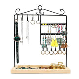 18 x Brand New Homeanda Earring Organizer Jewelry Stand with Wooden Base, Earring Stand, Earring Holder for Hanging Earrings Black  - RRP €254.52