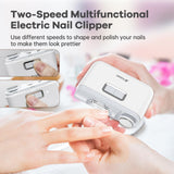 1 x RAW Customer Returns Electric Nail Clipper, Electric Automatic Nail Clipper and Polisher 2 in 1, Rechargeable Fingernail Cutter with LED Light for Babies, Elderly and Adults - RRP €29.99