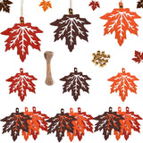 43 x Brand New Set of 18 leaf pendants, autumn decorations, wooden leaf pendants, autumn pendants, leaf pendants, with bell and rope, for autumn, Thanksgiving, Halloween, Christmas tree - RRP €368.08