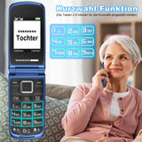 1 x RAW Customer Returns USHINING 4G senior mobile phone flip phone without contract, mobile phone large button cell phone for seniors with 2.4 and 1.77 inch dual , dual SIM SOS emergency call button, USB-C charging station, speed dial- RRP €59.99