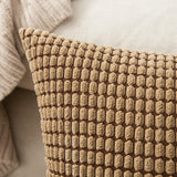 1 x RAW Customer Returns MIULEE Set of 2 Cushion Covers Corduroy Velvet Decorative Cushion Cover Sofa Cushion Decorative Couch Cushion Cover Soft for Living Room Bedroom 26 x 26 Inches, 65 x 65 cm Brown - RRP €21.67