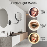 1 x RAW Customer Returns FUNTOUCH USB rechargeable cosmetic mirror with 1X 10X magnification LED lighting, dimmable shaving mirror 3 colors, touchscreen make-up mirror, 360 rotatable, wall mirror for bathroom and hotel - RRP €48.99