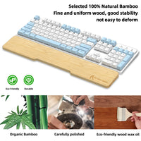 1 x RAW Customer Returns Attack Shark 104 Keys Natural Bamboo Wrist Rest - Ergonomic for Improved Typing and Gaming Comfort - Eco-Friendly, Wood Feel - Non-Slip, for Full-Size Mechanical Keyboards - RRP €19.15