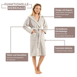 1 x RAW Customer Returns ENGLISH HOME Bathrobe women fluffy, bathrobe men with hood made of cotton, terry sauna robe, unisex, sauna robe women with long belt - RRP €35.28