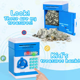 1 x RAW Customer Returns Ltteaoy Money Box Safe Electronic Coin Money Safe ATM Cash Coin Banks with Password Protection, Automatic Paper Money Scroll, Festival Birthday Gift for 4-11 Kids Girls Boys Blue  - RRP €23.52