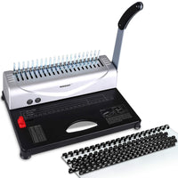 1 x RAW Customer Returns Makeasy A4 A5 Binding Machine, Comb Binding with 100 PCS 3 8 PVC Starter Kit, Manual Binder for Binding up to 450 Sheets - RRP €68.84