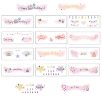 1 x Brand New Qpout 12 Sheets Birthday Face Temporary Tattoos Cute Makeup Face Tattoo Stickers for Women Teen Girls Makeup Dancer Costume Birthday Party - RRP €18.0