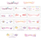 1 x Brand New Qpout 12 Sheets Birthday Face Temporary Tattoos Cute Makeup Face Tattoo Stickers for Women Teen Girls Makeup Dancer Costume Birthday Party - RRP €18.0