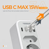 1 x RAW Customer Returns TESSAN adapter USA Germany plug, 6 in 1 travel adapter USA with 2 USB C and 2 USB A, US plug adapter to EU, socket adapter USA, travel plug for Canada Thailand Mexico, power adapter type B - RRP €25.56