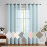 1 x RAW Customer Returns TOPICK Sheer Curtain with Eyelets Sheer Curtains Voile Semi Transparent Curtain Gauze Paired Scarves Window Curtains Decoration for Bedroom Living Room Light Blue 245H x 140W cm 2 Pieces - RRP €29.23