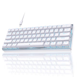 1 x RAW Customer Returns KEMOVE 60 Mechanical Keyboard, K61SE Wired Gaming Keyboard with Red Switches, Anti-Ghosting PBT Keycaps LED Backlit Ultra-Compact 61 Keys Mini Keyboard, QWERTY US Layout White  - RRP €29.23