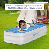 1 x RAW Customer Returns TOUCHXEL single bed air bed, 196 x 97 x 47cm air bed 1 person, air mattress inflatable mattress with built-in electric pump and pillow, self-inflating bed guest bed sleeping mattress - RRP €76.99