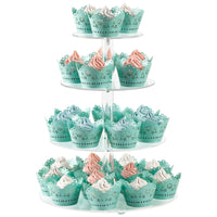 1 x RAW Customer Returns CECOLIC 4 Tier Acrylic Cupcake Stand Round Clear Dessert Display Stand, Pastry Tower, for Birthday, Wedding Party Decorations - 30.5cm - RRP €30.22