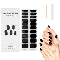 1 x Brand New Set of 20 Nail Stickers Adhesive Stickers, UV Gel Nail Stickers, Semi Cured Gel Nail Stickers for Women and Girls Manicure Christmas Decoration Schwarz  - RRP €8.99