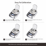 1 x RAW Customer Returns ACCT Milligram Scale, 50g-0.001g, 7 Units, High Precision Scale with LCD Backlight, Tare Function, mg Scale for Powder, Gold, Jewelry Batteries Included  - RRP €30.24