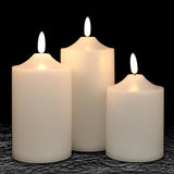 1 x RAW Customer Returns Eldnacele Waterproof Flameless Candles, Battery Operated Candles White LED Candles Art Deco Plastic, White Decorative Candles for Home, Garden, Lantern Decoration 3 Pack  - RRP €27.99