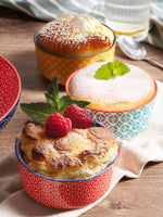 1 x RAW Customer Returns DOWAN Creme Brulee Bowls with Lids, 6 x 235ml Porcelain Souffle Dishes Ovenproof, Casserole Dish for Delicious Seasoned Meat, Microwave, Airfryer, Dishwasher Safe, 10.5cm-Multi-Coloured - RRP €31.25