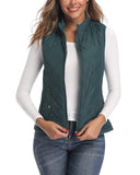 1 x RAW Customer Returns LONGKING Women s Vest Lightweight Stand-Up Collar Vest Quilted Vest with Zipper Sleeveless Tops Coat Jacket Outdoor Green XS - RRP €26.21