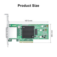 1 x RAW Customer Returns 10Gtek External SAS SATA RAID Controller PCI Express Host Bus Adapter for LSI 9200-8E, LSI SAS2008 Chip, 8-Port 6Gb s, High Profile Low Profile, EHRWEG - RRP €104.26