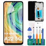 1 x RAW Customer Returns For Samsung Galaxy A22 5G LCD Screen for Samsung A22 5G Screen Replacement A226 LCD Display SM-A226B Touch Digitizer Assembly SM-A226B DS, SM-A226B DSN Repair Parts Kits Black with Frame  - RRP €26.36