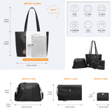 1 x RAW Customer Returns Miss Lulu Shoulder Bag Ladies Tote Bag Large Handbags PU Leather Women Crossbody Bags Elegant Shopper Bags Card Holder Adjustable Shoulder Strap 4-piece Set Black - RRP €43.99