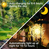 1 x RAW Customer Returns Joysing garden decoration solar garden light outdoor, 2 pieces 150 LED solar lights fireworks, 8 modes solar dandelion garden plug waterproof solar lamps for garden balcony terrace - warm white - RRP €23.35