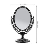 1 x RAW Customer Returns Beaupretty Vintage Style Desk Mirror Oval Rotatable Double Sided Retro Antique Decorative Mirror Black - RRP €22.8