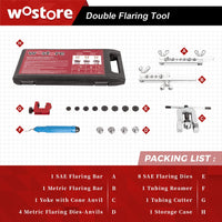 1 x RAW Customer Returns Double flaring tool brake line with pipe cutter and pipe cutter Single, double SAE and bubble ISO flaring for copper plastic aluminum pipes 3 16-5 8 7 sizes - RRP €57.46