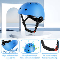 1 x RAW Customer Returns WayEee knee pads for children with helmet, protective set for children 3-10 years, knee pads for inline skates, children s protective equipment for inline skates, skateboards, bicycles, roller skates blue  - RRP €31.0