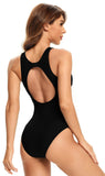 2 x RAW Customer Returns SHEKINI Women s One Piece Swimsuit Retro Mesh Design Backless Adjustable Slim Swimwear One Piece Swimsuits for Women S, Black 1 - RRP €66.52