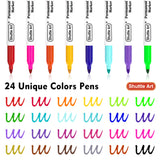 1 x RAW Customer Returns Shuttle Art Permanent Marker fine, 24 permanent markers colored with fine tip, permanent foil pen, waterproof pens, felt-tip pens, suitable for painting and coloring plastic, stone and glass. - RRP €13.04