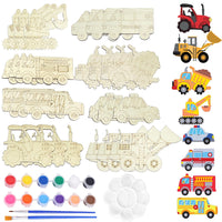 1 x RAW Customer Returns YeahBoom 29 piece car craft set kit, animal for painting, wooden animal crafts, animal wooden decoration, crafts with wood for children, animal wooden pieces, colored brush, glitter stickers, for DIY children  - RRP €13.1