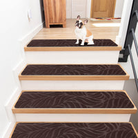 2 x RAW Customer Returns GOYLSER Stair Mats for Wooden Stairs-Anti-Slip Stair Carpet Treads, Felt Self-Adhesive Stair Mats Inside 15 Pieces 76x20cm Brown Banana Leaf - RRP €100.82