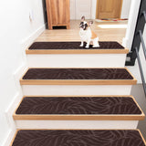 2 x RAW Customer Returns GOYLSER Stair Mats for Wooden Stairs-Anti-Slip Stair Carpet Treads, Felt Self-Adhesive Stair Mats Inside 15 Pieces 76x20cm Brown Banana Leaf - RRP €100.82