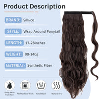 1 x Brand New Silk-co Ponytail Hair Extensions Ponytail Extensinons like real hair Body Wave Braid Hair Extension Natural Ponytail Hairpiece 60cm-120g 1 Natural Black - RRP €17.9