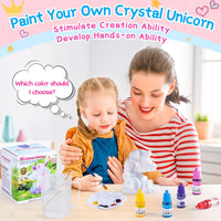 1 x RAW Customer Returns Kazzley Unicorn Craft Set for Children from 6 Years, 2-in-1 Crystal Growing Kit, DIY Colorful Crystal Unicorns Creating Experiments Crafts for Children from 6 7 8 9 10 Years, Gifts Toys for Girls - RRP €15.12