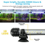 1 x RAW Customer Returns BELLALICHT LED Timer Aquarium Lighting - Aquarium Lamp White Blue Light with built-in Timer Dimmer, Dimmable 10 Brightness Levels IP67 Waterproof Light for Fish Tank Plant, L-19 - RRP €16.13