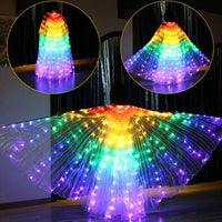 2 x RAW Customer Returns POHOVE LED Isis Belly Dance Wings, Illuminated Butterfly Wings with Telescopic Sticks, Luminous Belly Dance Wings, Costumes for Stage Performance, Party Colorful  - RRP €69.76