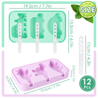 10 x Brand New RUNEAY Ice Cream Molds Popsicles 2 Pieces, Ice Cream Molds Silicone, Silicone Mold Popsicle with Lid, Ice Cream Molds Children DIY Creative Ice Cream Molds BPA Free Children Popsicle Molds Dinosaur Vehicle  - RRP €122.9