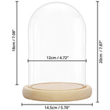 1 x RAW Customer Returns BELLE VOUS Glass Bell Glass Dome Large with Wooden Base - 20cm Decorative Glass Dome as Table Decoration, Decorative Glass Dome Transparent Glass Dome, Glass Dome Cloche with Base for Lights, Decoration- RRP €23.59