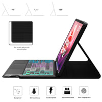 1 x RAW Customer Returns for Lenovo Tab P12 12.7 inch case with removable keyboard DIY 3-zone 7-color lighting keyboard with trackpad - QWERTZ keyboard case with pen holder for Lenovo Tab P12 12.7 2023, black - RRP €54.99