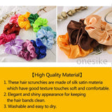 1 x RAW Customer Returns 40 Pieces Elastic Hair Bands Ropes in Satin, Silk and Straight Satin Hair Scrunchies Elastic Hair Ties Ponytail Holder Headbands for Women Girls, 40 Colors - RRP €11.03