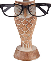 1 x RAW Customer Returns Eximious India Gifts for Men Owl Glasses Holder Wooden Handmade Bedside Table Display Home and Office Design 2 - RRP €15.12