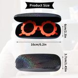 1 x RAW Customer Returns Glasses Case Hard Shell Glitter Case Unisex Black Glasses Case with Cleaning Cloth Sunglasses Box for Women Men - RRP €7.76