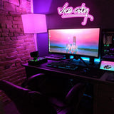 3 x RAW Customer Returns Vice City Neon Logo Pink and White LED Logo to Decorate Walls Neon Letters, with USB Power Supply, Suitable for Game Rooms, Bedrooms, Stores, Play Areas Acrylic  - RRP €120.96